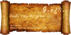 György Ágnes névjegykártya
